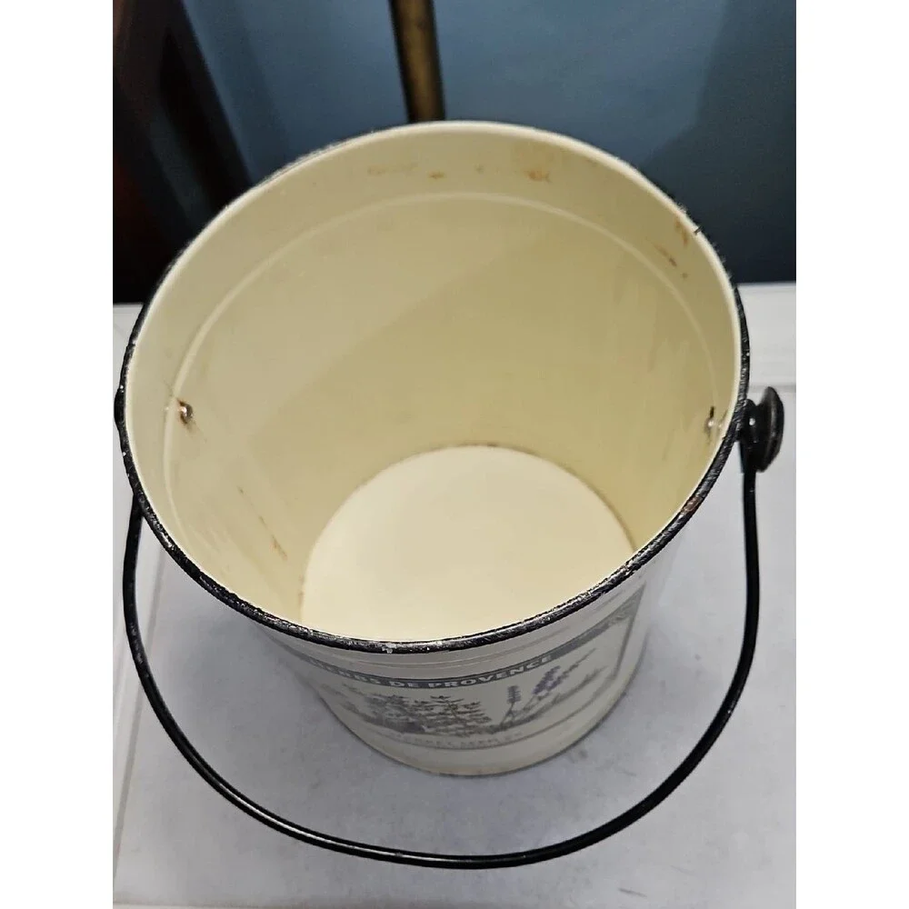 Herbs de Provence Cream Decorative Metal Pail Bucket